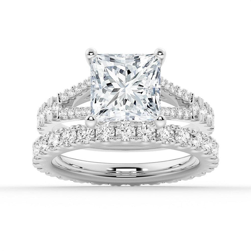 Princess Cut Split-Shank Moissanite Bridal Set