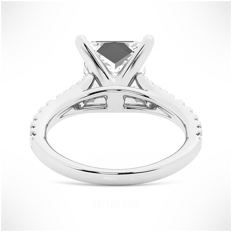 Princess Cut Split-Shank Moissanite Ring