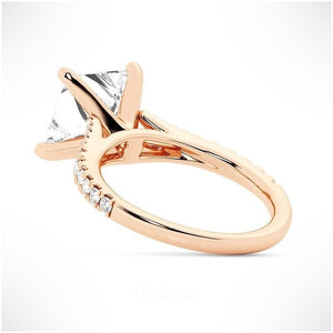 Princess Cut Split-Shank Moissanite Ring