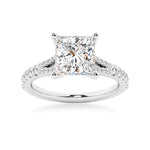 Princess Cut Split-Shank Moissanite Ring