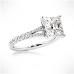 Princess Cut Split-Shank Moissanite Ring