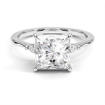 Princess Cut Three Stone Lab Grown Diamond Engagement Ring