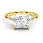 Princess Cut Three Stone Lab Grown Diamond Engagement Ring