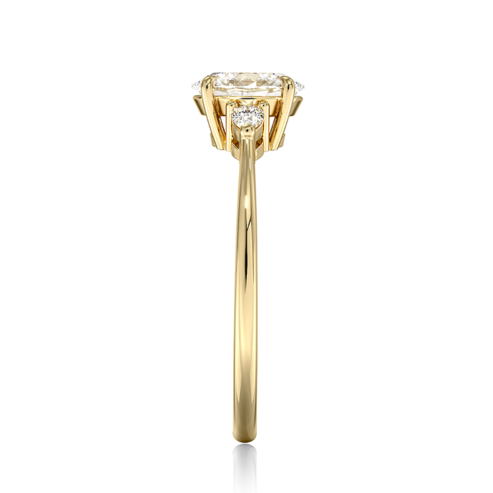 Princess Cut Three Stone Lab Grown Diamond Engagement Ring
