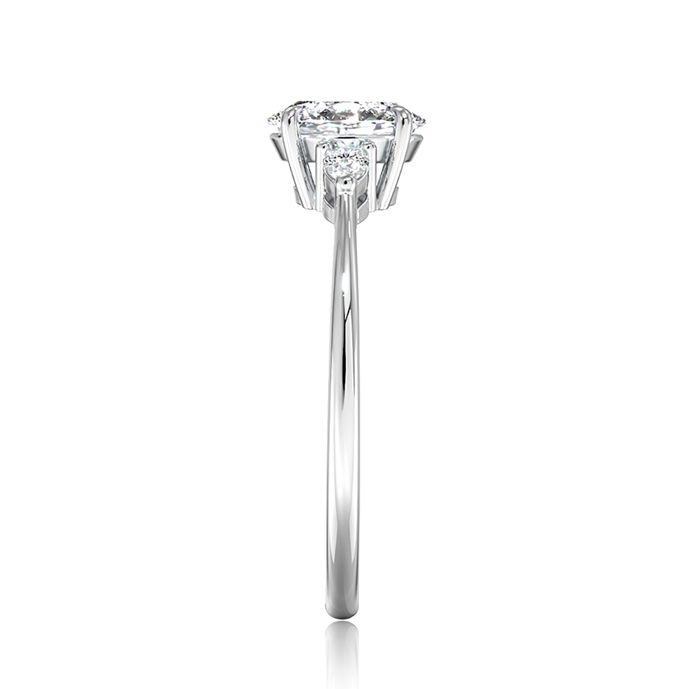 Princess Cut Three Stone Lab Grown Diamond Engagement Ring
