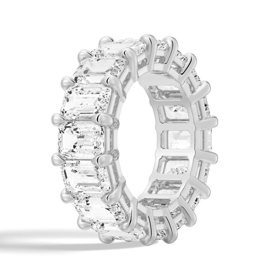 Prong-Set Emerald-Cut Moissanite Eternity Wedding Band - 8.9 CT.