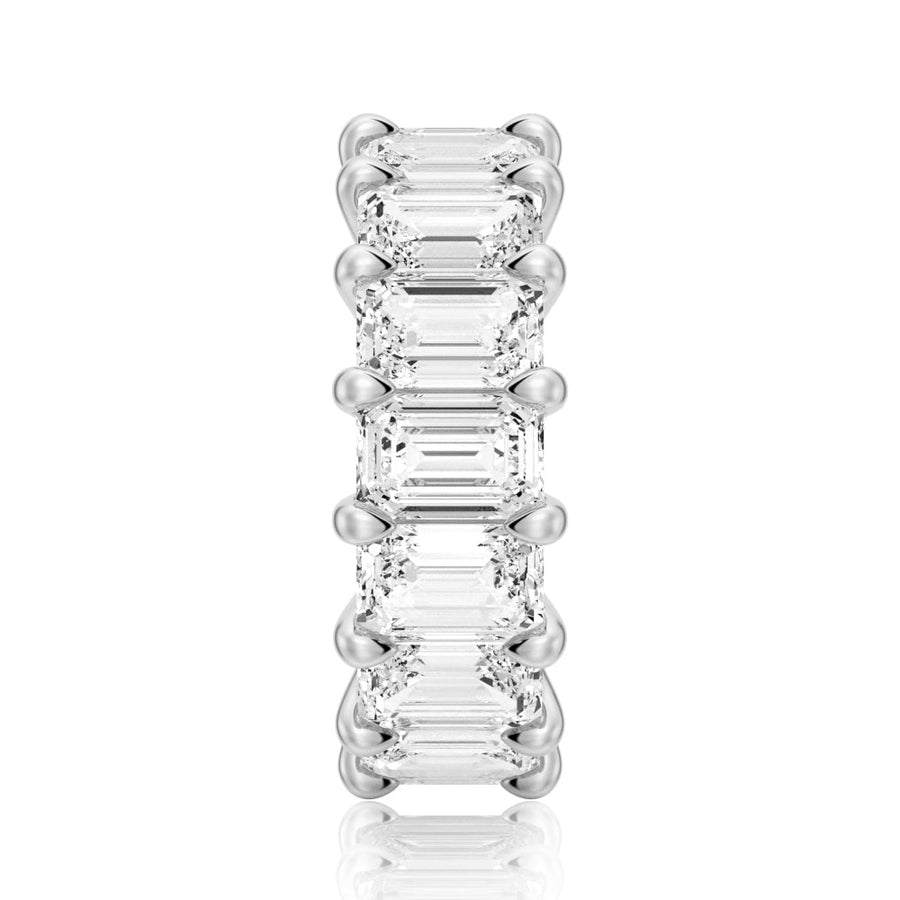 Prong-Set Emerald-Cut Moissanite Eternity Wedding Band - 8.9 CT.