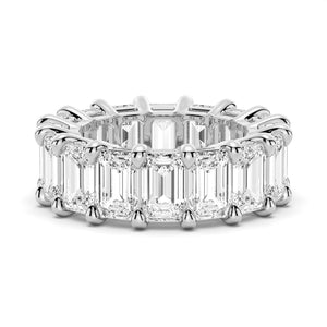 Prong-Set Emerald-Cut Moissanite Eternity Wedding Band - 8.9 CT.