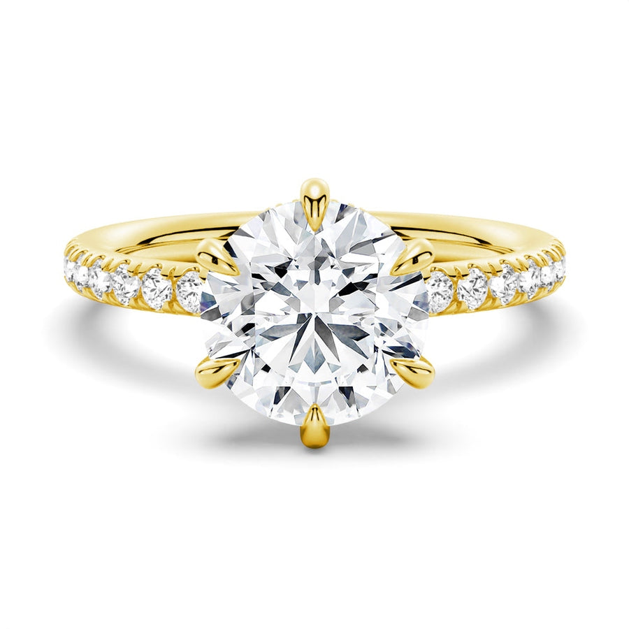 Radiant Moissanite Ring With Hidden Halo