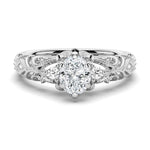 Romantic Vintage Oval Moissanite Engagement Ring