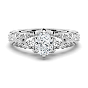 Romantic Vintage Oval Moissanite Engagement Ring