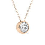 Round Cut Bezel-Set Moissanite Necklace