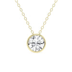 Round Cut Bezel-Set Moissanite Necklace