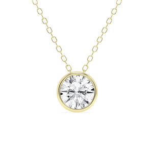 Round Cut Bezel-Set Moissanite Necklace