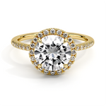Round Cut Halo Lab Grown Diamond Engagement Ring