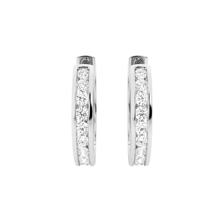 Round Cut Moissanite Channel Set Hoop Earrings