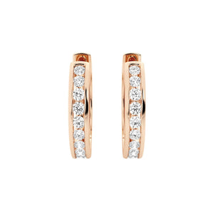 Round Cut Moissanite Channel Set Hoop Earrings