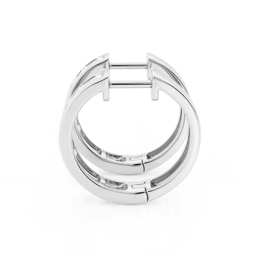 Round Cut Moissanite Channel Set Hoop Earrings