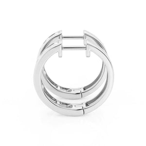 Round Cut Moissanite Channel Set Hoop Earrings