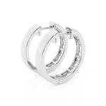 Round Cut Moissanite Channel Set Hoop Earrings