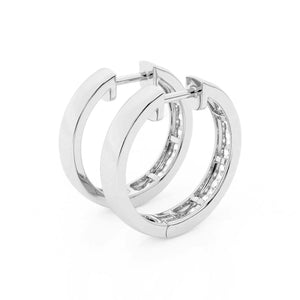 Round Cut Moissanite Channel Set Hoop Earrings