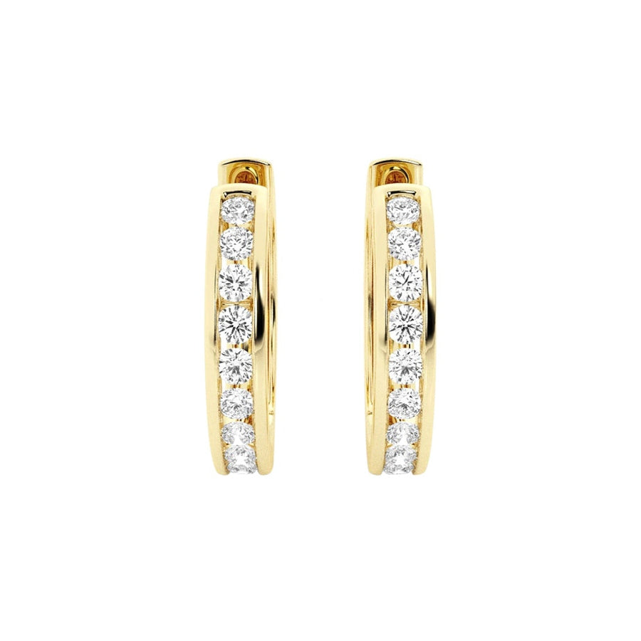 Round Cut Moissanite Channel Set Hoop Earrings