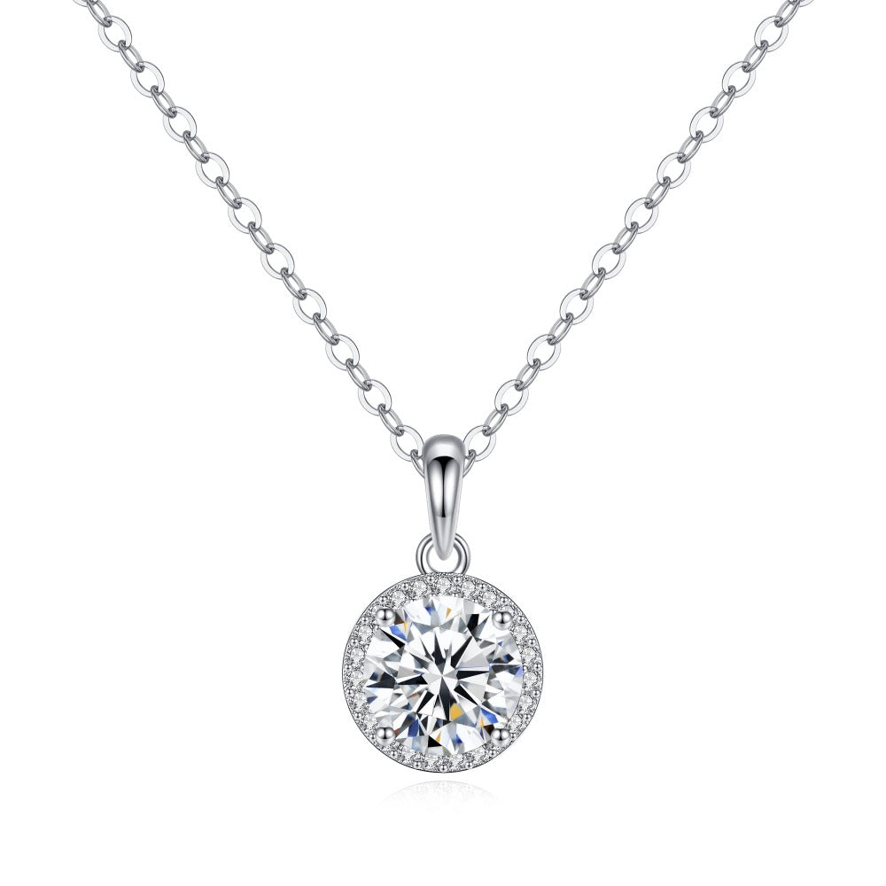 Round Cut Moissanite Necklace