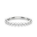 Round Cut Shared Prong Moissanite Half Eternity Band Wedding Band