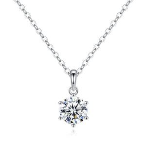 Round Cut Solitaire Moissanite Necklace