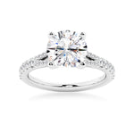 Round Cut Split-Shank Moissanite Engagement Ring