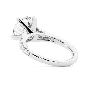 Round Cut Split-Shank Moissanite Engagement Ring