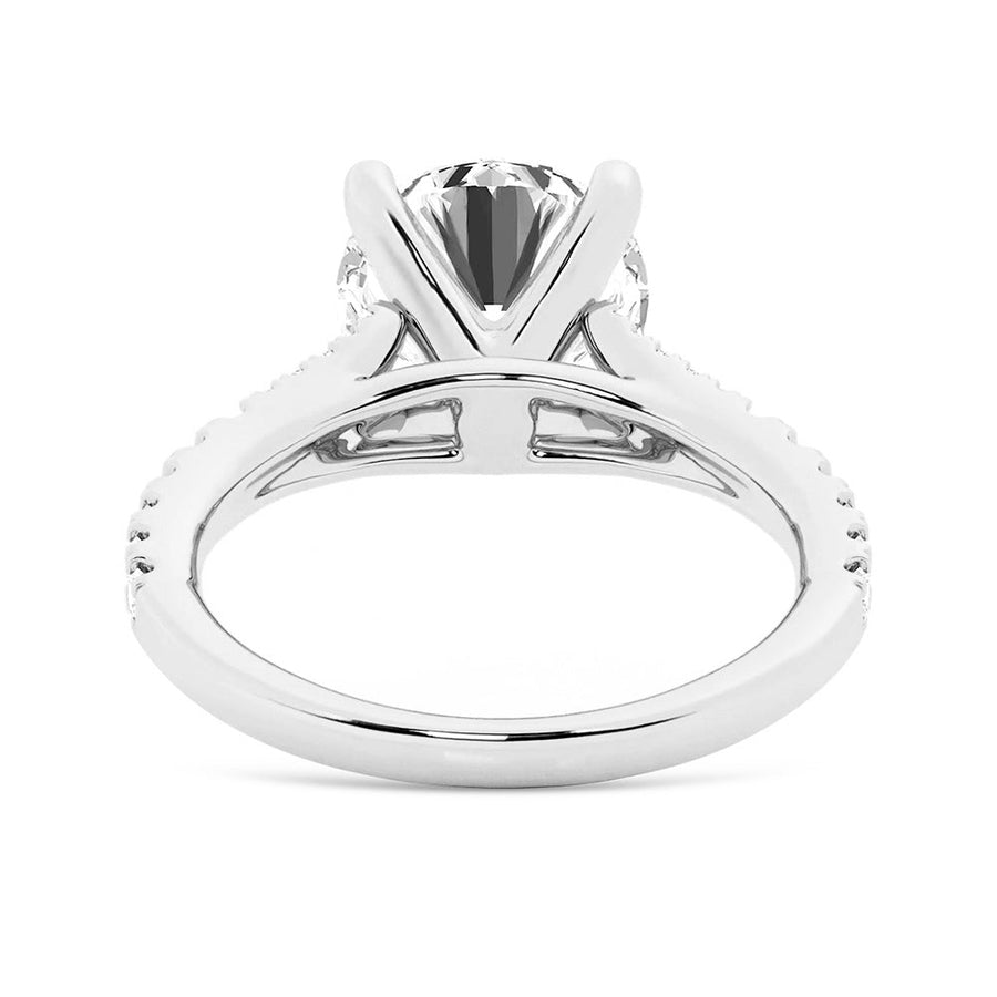 Round Cut Split-Shank Moissanite Engagement Ring