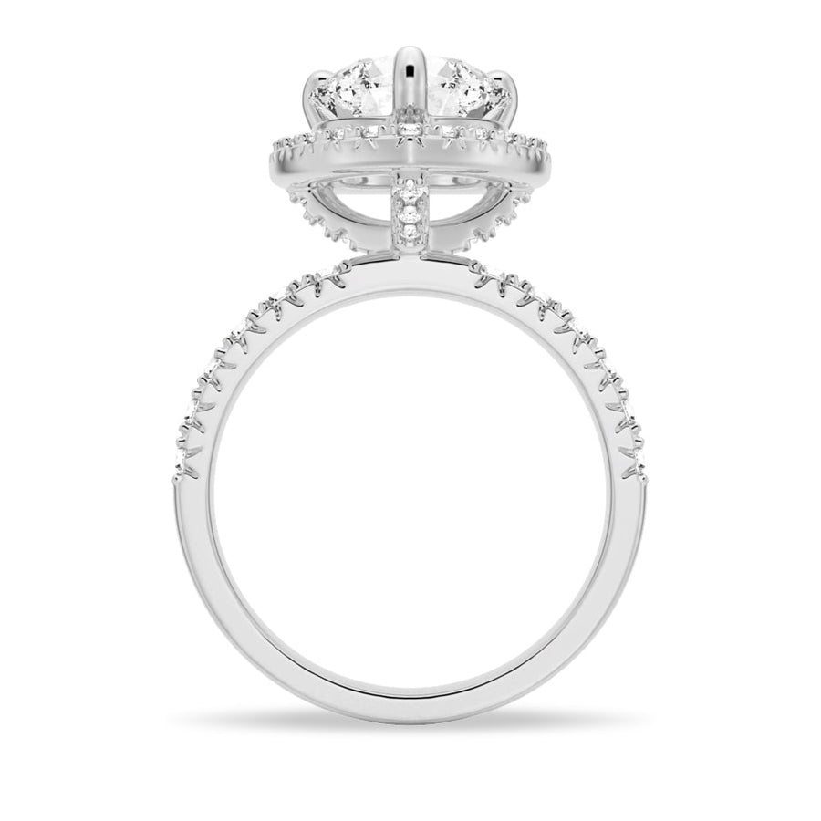 Round Shaped Moissanite Halo Engagement Ring