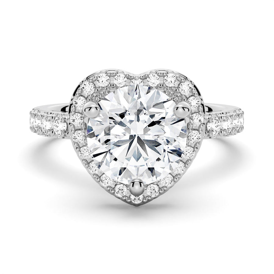 Round Shaped Moissanite Halo Engagement Ring