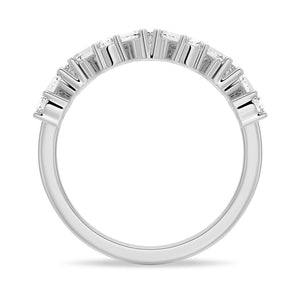 Round and Baguette Cut Moissanite Wedding Band