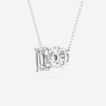 Round and Emerald Cut Moissanite Necklace