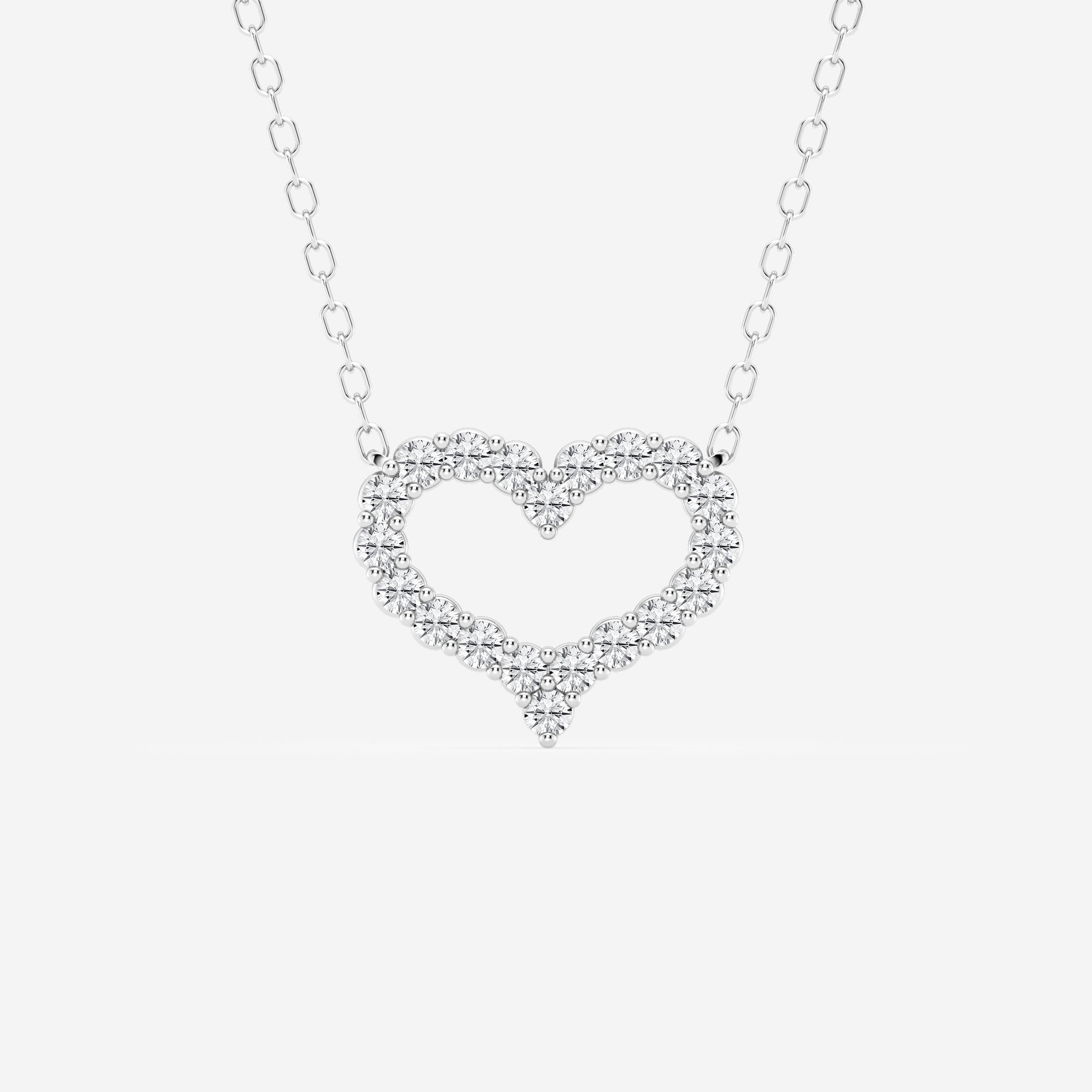 Round Moissanite Open Heart Fashion Pendant with Adjustable Chain