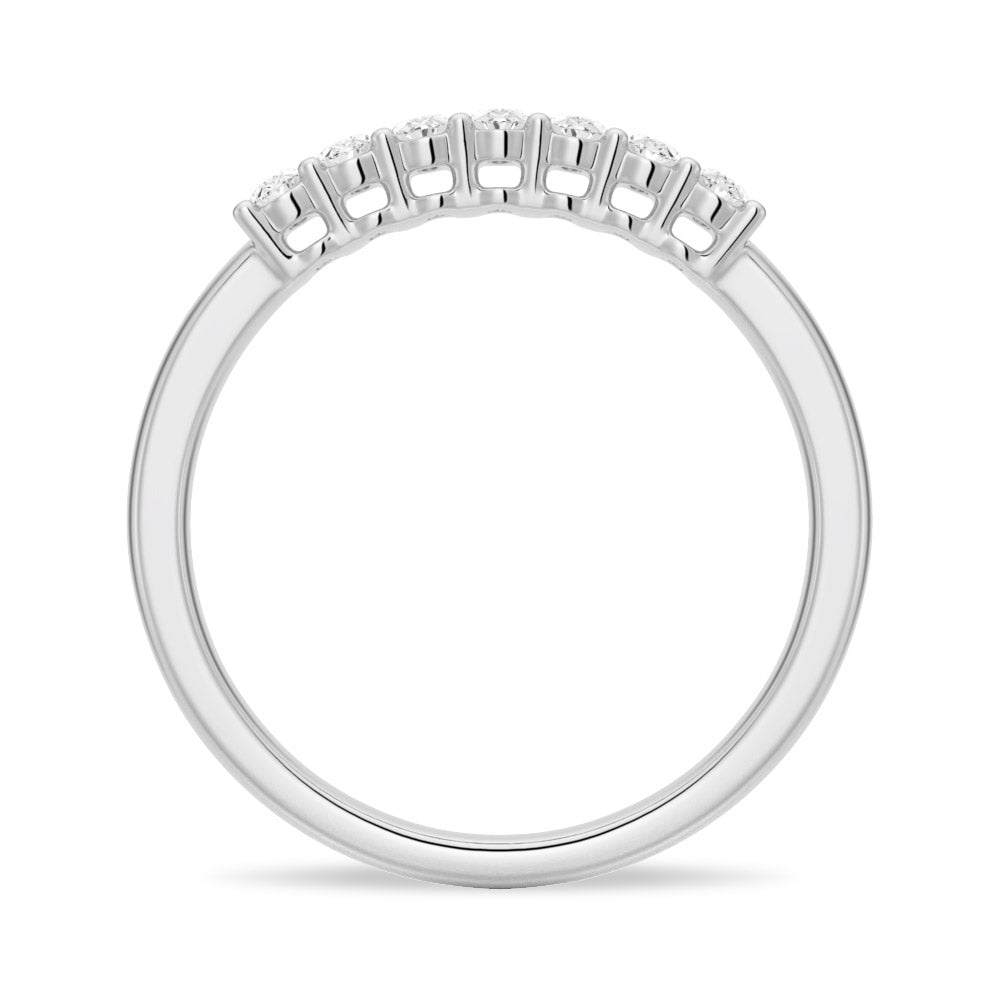 Shared Prong Oval Cut Moissanite Wedding Band