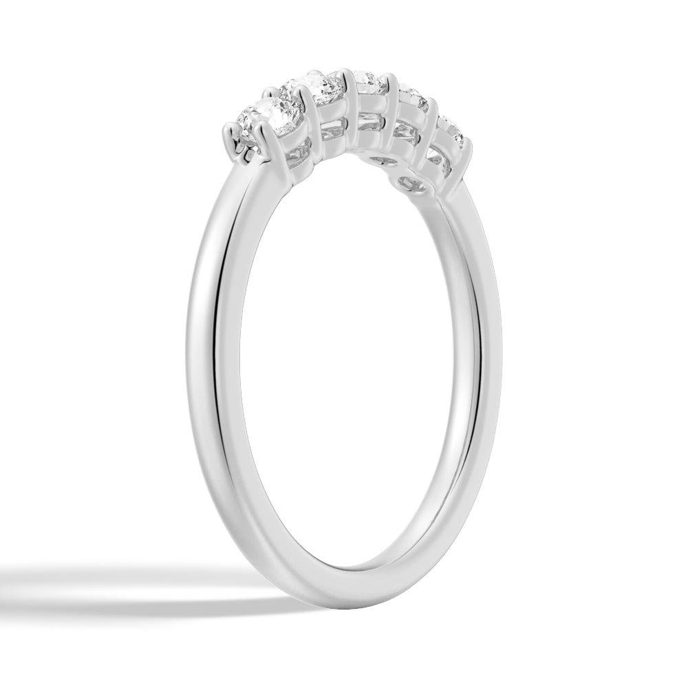 Shared Prong Set Moissanite Wedding Band