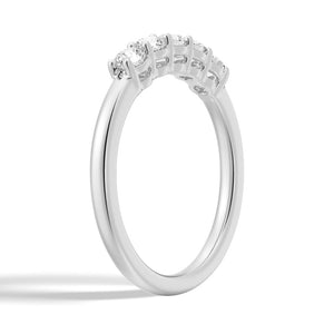 Shared Prong Set Moissanite Wedding Band