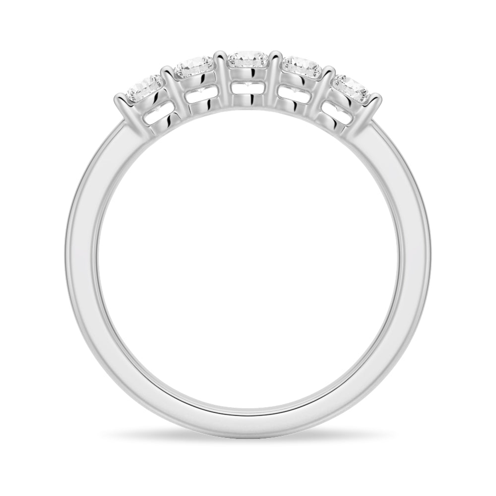 Shared Prong Set Moissanite Wedding Band