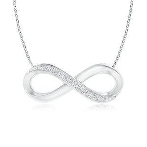 Sideways Pave-Set Moissanite Infinity Necklace