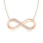 Sideways Pave-Set Moissanite Infinity Necklace