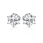 Six Prong Round Cut Moissanite Earrings