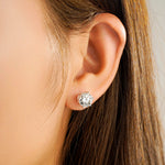 Six Prong Round Cut Moissanite Earrings