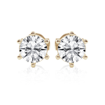 Six Prong Round Cut Moissanite Earrings