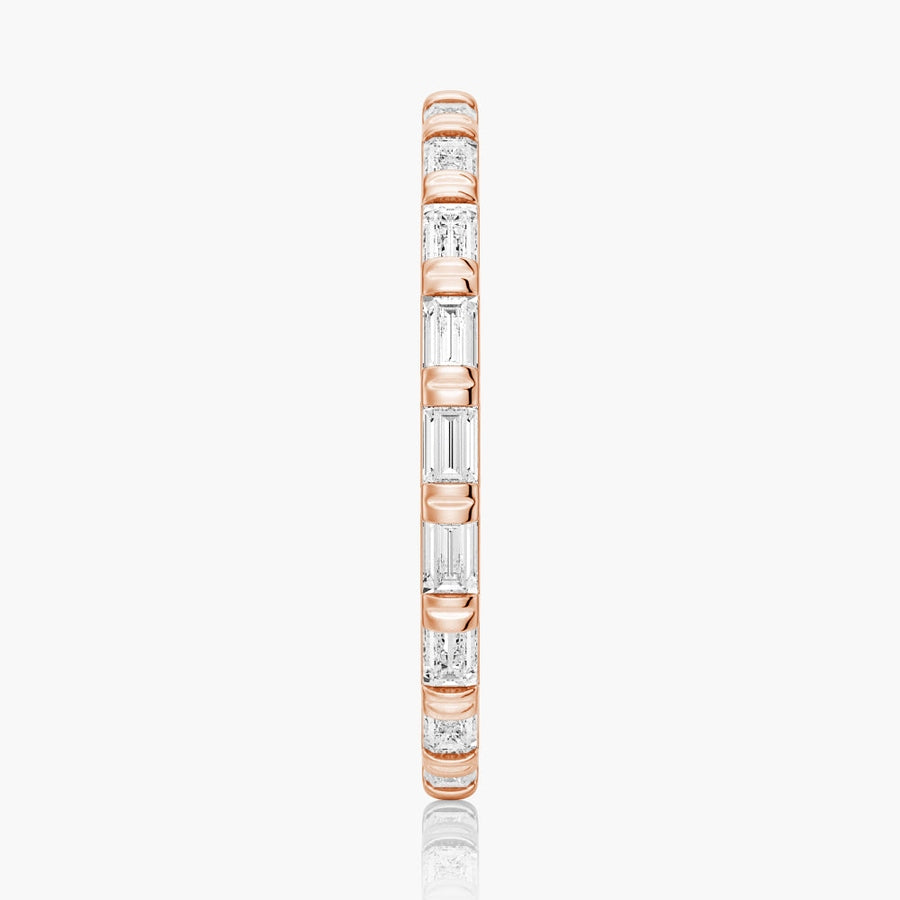 Slim Baguette Moissanite Stackable Band