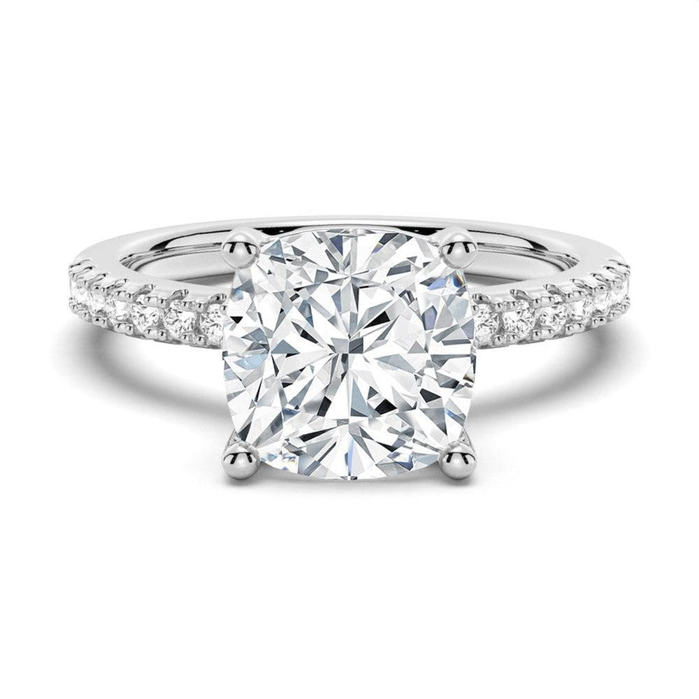 Solitaire Cushion Shaped Moissanite Bridal Set