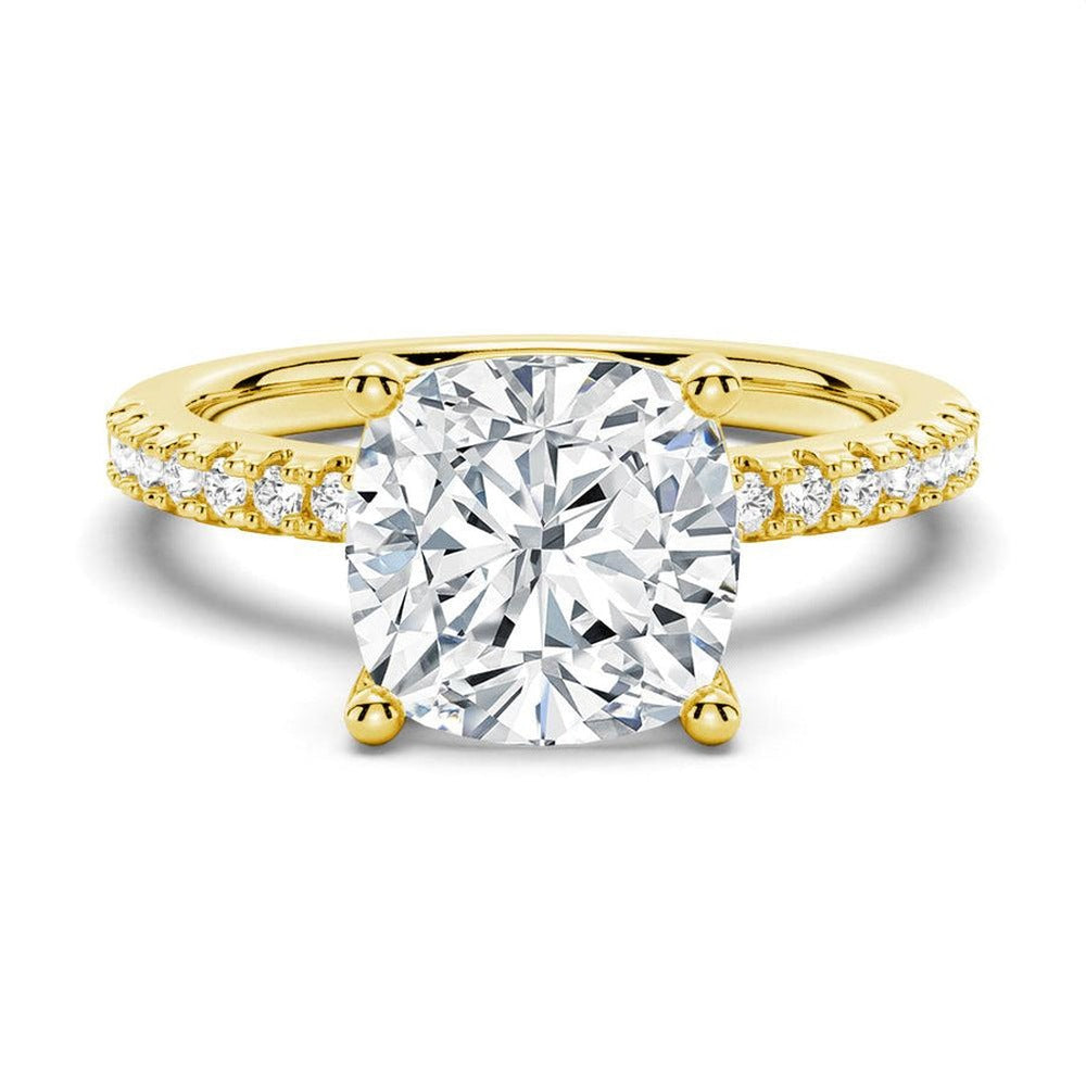 Solitaire Cushion Shaped Moissanite Bridal Set