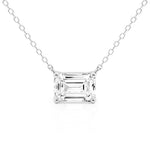 Solitaire Emerald Cut Moissanite Necklace